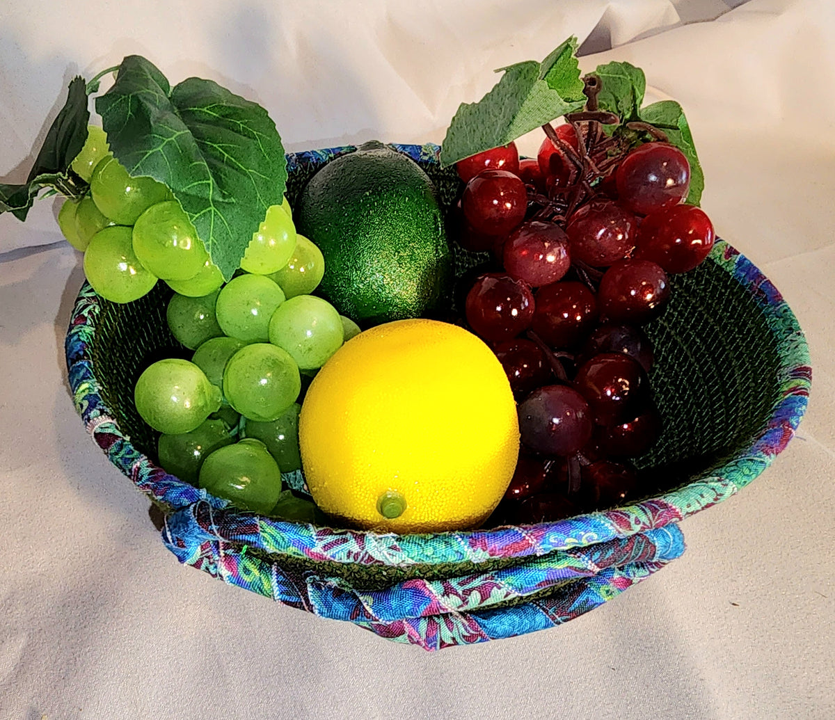 Rope Bowl: Green Mushroom Coiled Rope,  Home Decor
