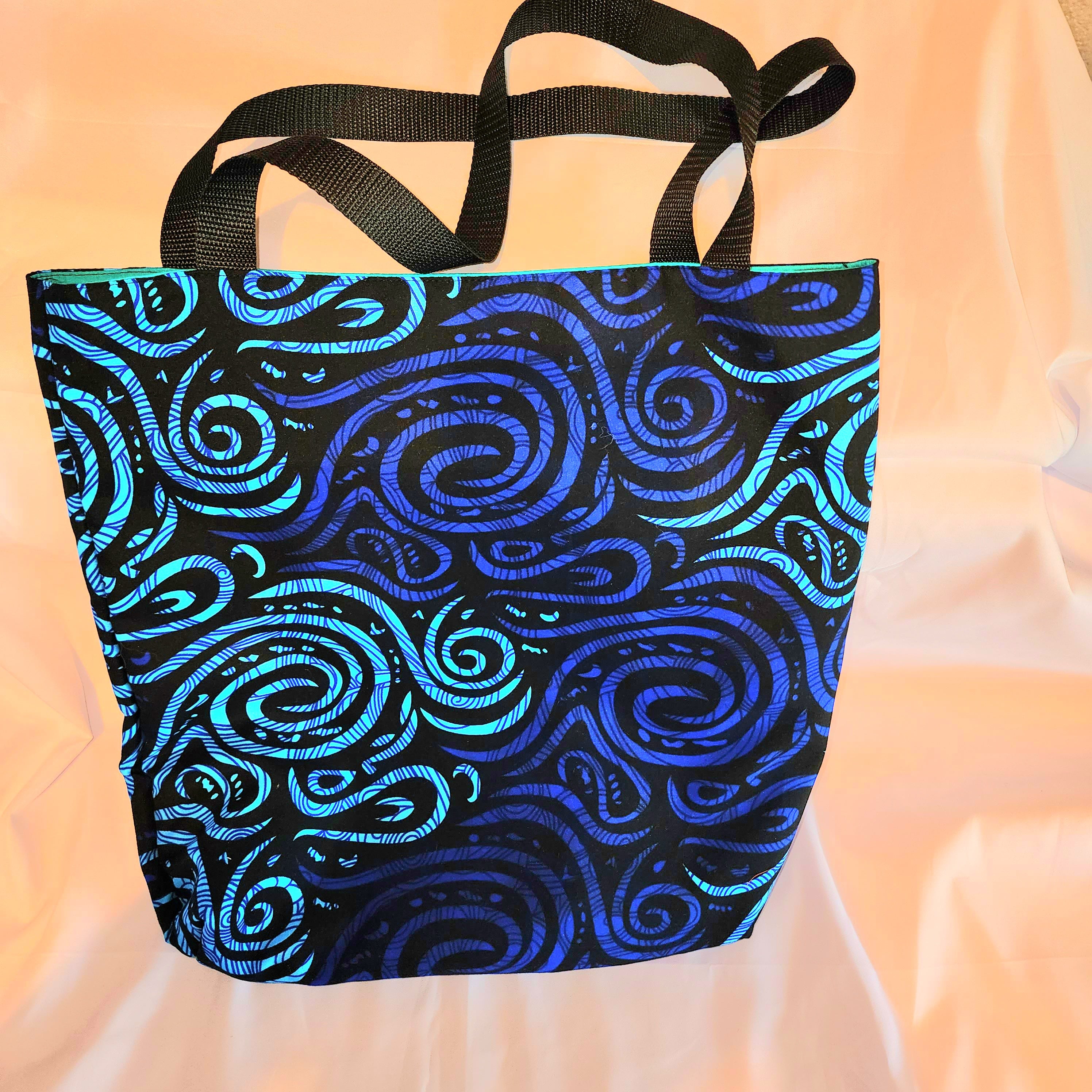 Basic Tote: African Blue Swirl