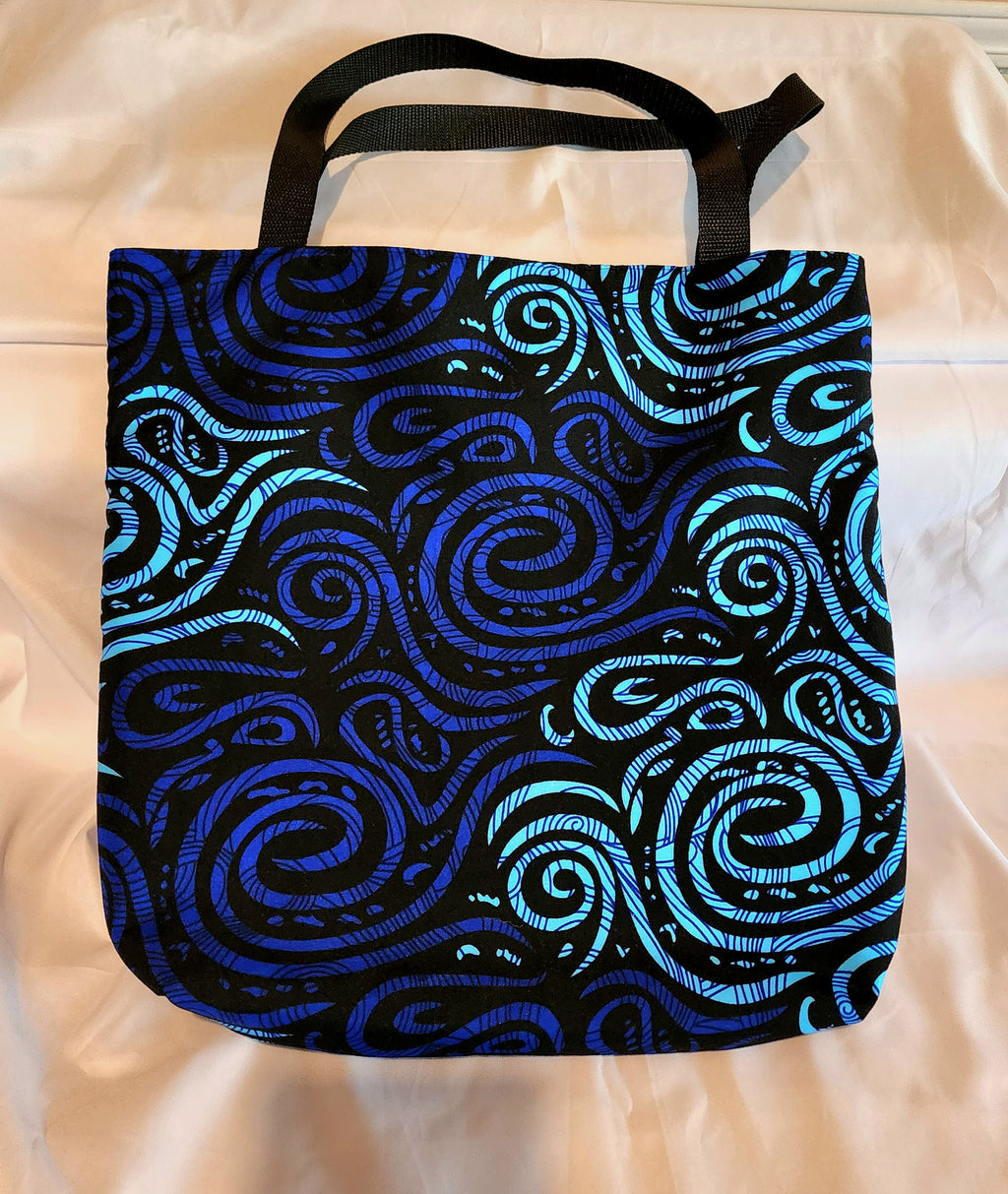 Basic Tote: African Blue Swirl