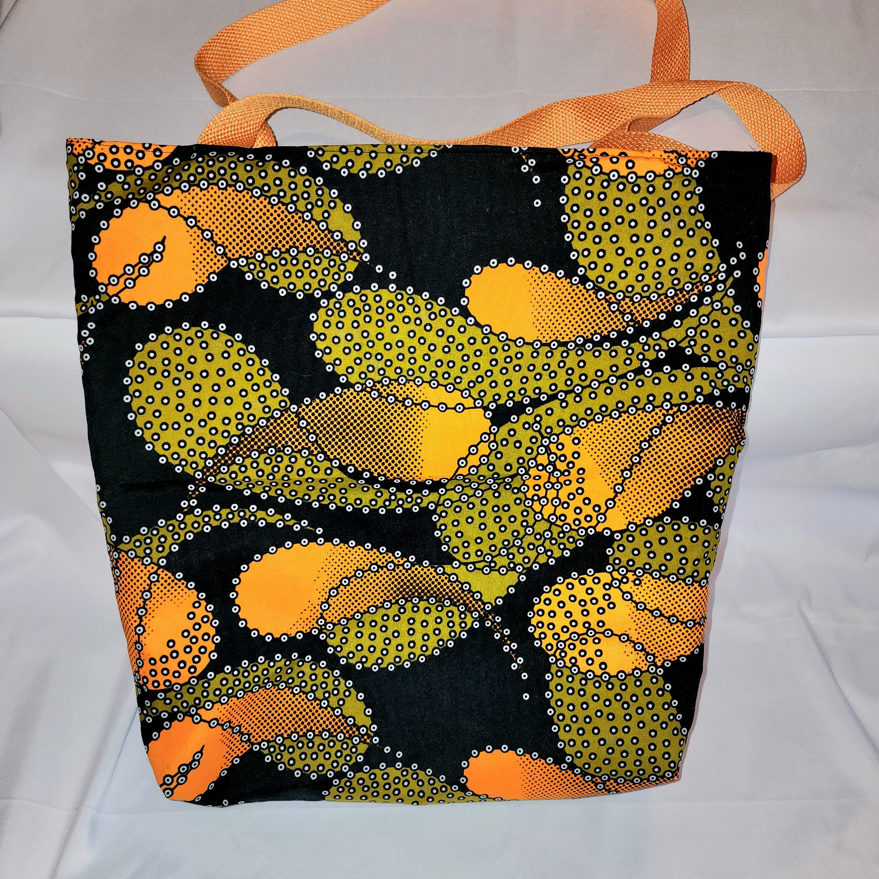 Basic Tote: African Gold Green Tadpole