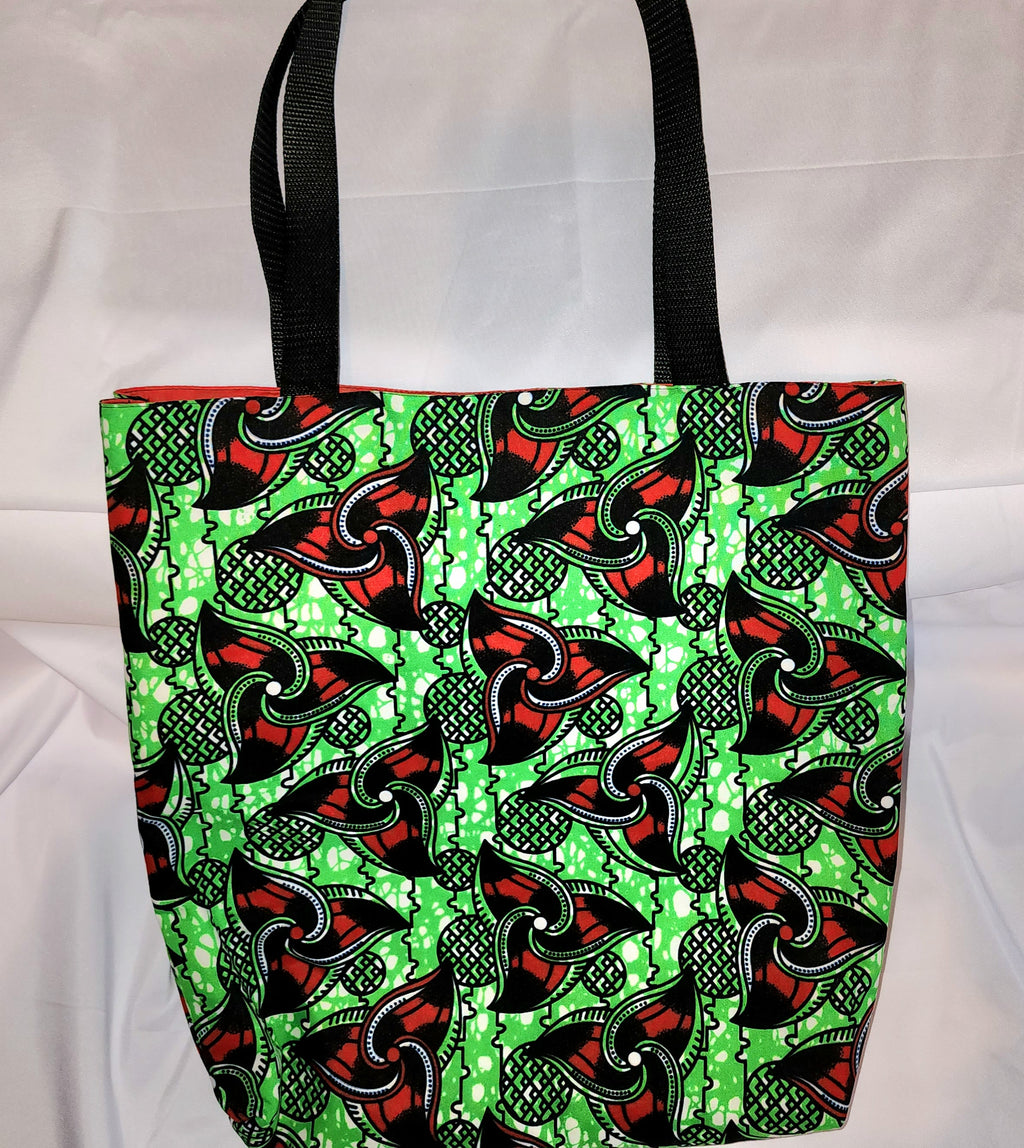 Basic Tote: African Green Red Klingon