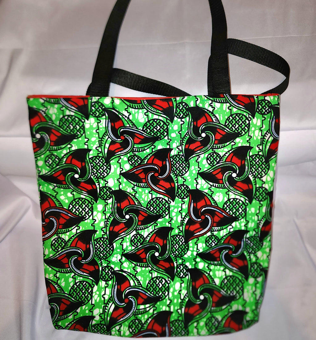 Basic Tote: African Green Red Klingon