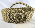 Rope Bowl: Metallic Green and Gold Coiled Rope, Holiday Edition, Home Decor