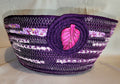 Rope Bowl: Purple Flower Coiled Cotton Rope, Home Decor