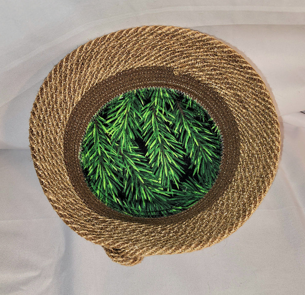 Rope Bowl: Brown, Burlap and Pine, Coiled Rope, Holiday Edition, Home Decor