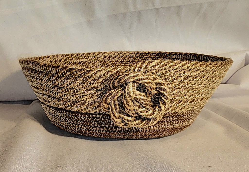 Rope Bowl: Brown, Burlap and Pine, Coiled Rope, Holiday Edition, Home Decor