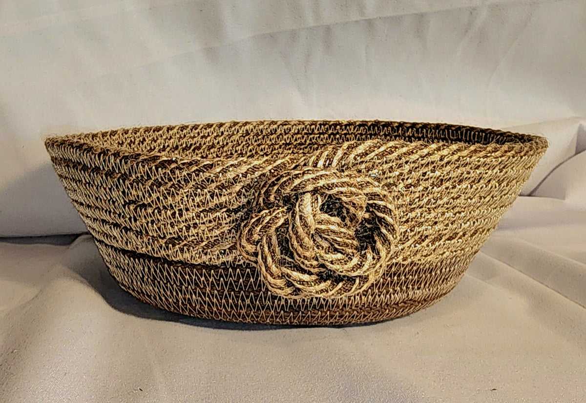 Rope Bowl: Brown, Burlap and Pine, Coiled Rope, Holiday Edition, Home Decor
