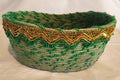 Rope Bowls: Green Bowl with Gold Trim