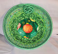 Rope Bowl: Green With Red Christmas Ball, Coiled Rope, Holiday Edition, Home Decor