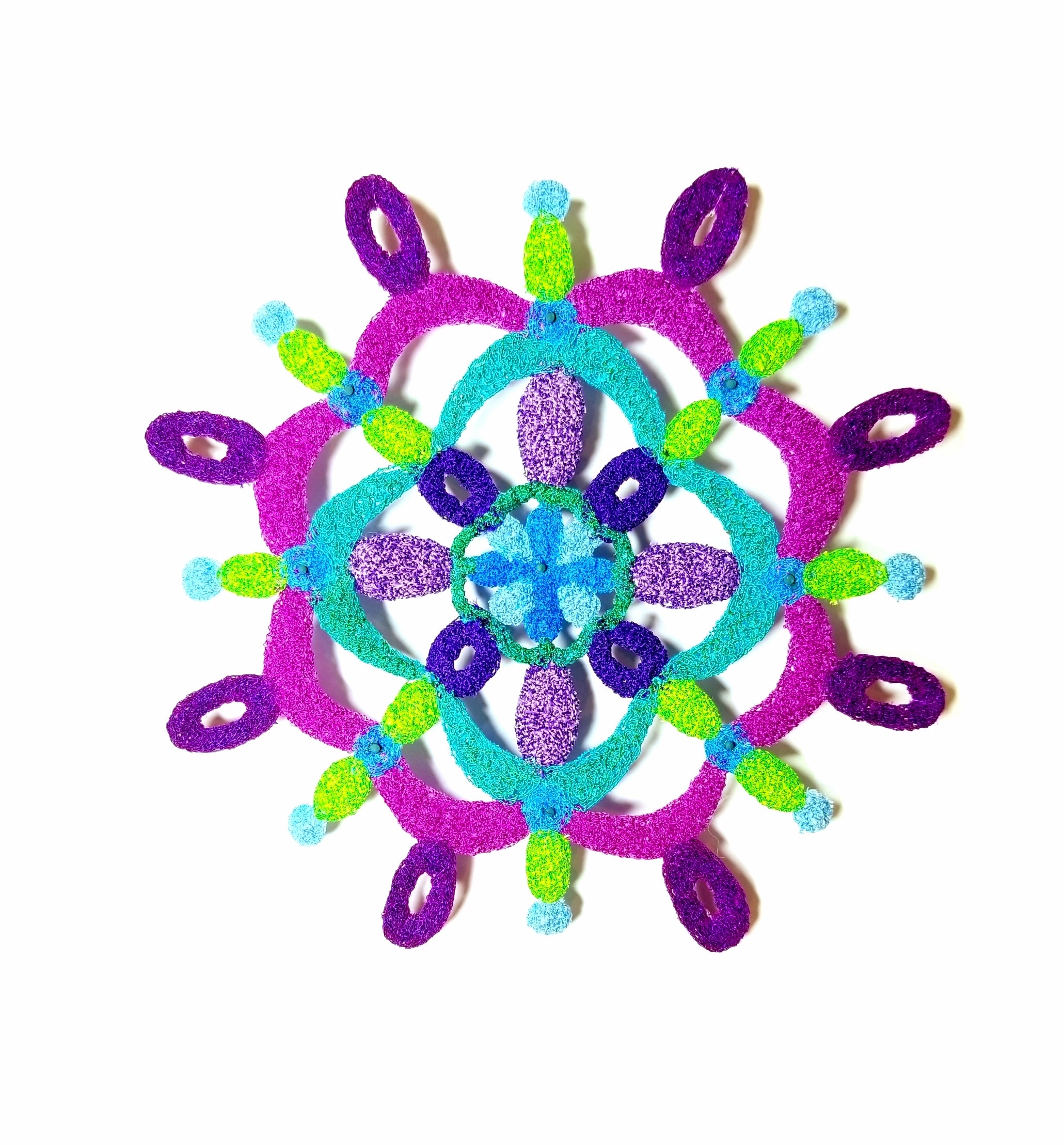 Mandala purple, blue and green
