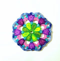 Mandala with purple tulips