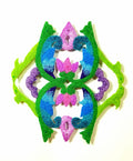 Butterfly shaped mandala with pink tulips