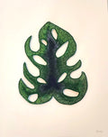 Monstera leaf made entirely of thread