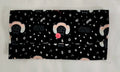 Princess Leia 'Star Wars' pattern featuring characters and text on a black background