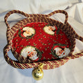 Rope Bowl: Metallic Red and Gold Santa Coiled Rope, Holiday Edition, Home Decor