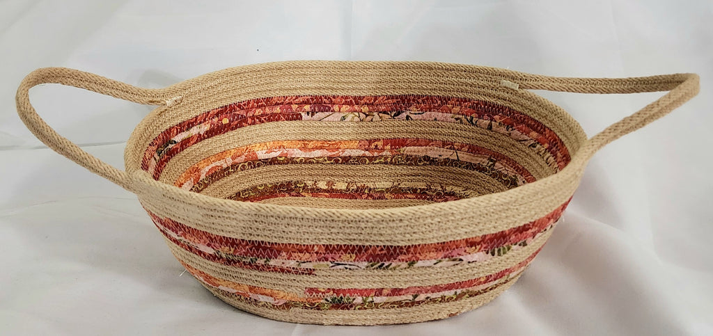 Rope Bowl: Beige with Fabric Oblong