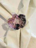 SP-12 Abstract Flower Stick Pin / Lapel Pin. Fabric made by Free Motion Embroidery. Lacy and Unique