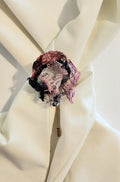 SP-15 Abstract Flower Stick Pin / Lapel Pin. Fabric made by Free Motion Embroidery. Lacy and Unique