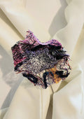 SP-4 Abstract Flower Stick Pin / Lapel Pin. Fabric made by Free Motion Embroidery. Lacy and Unique)