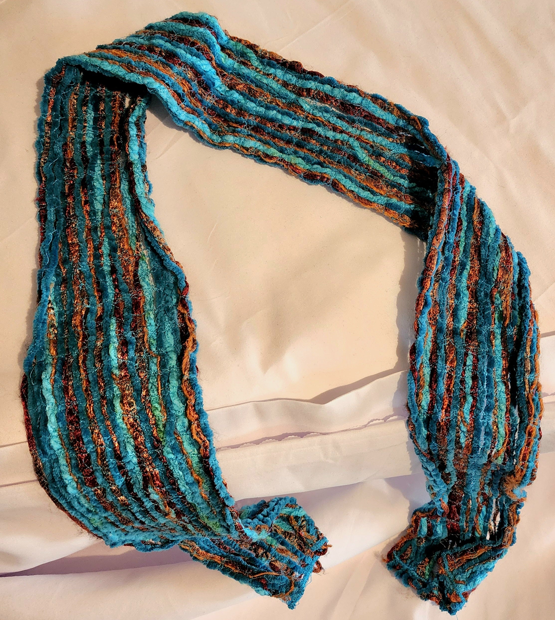 Scarf Brown and Turquoise