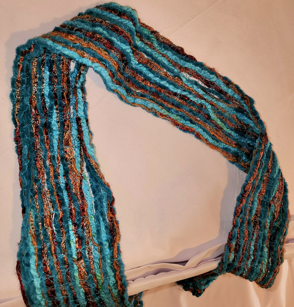 Scarf Brown and Turquoise