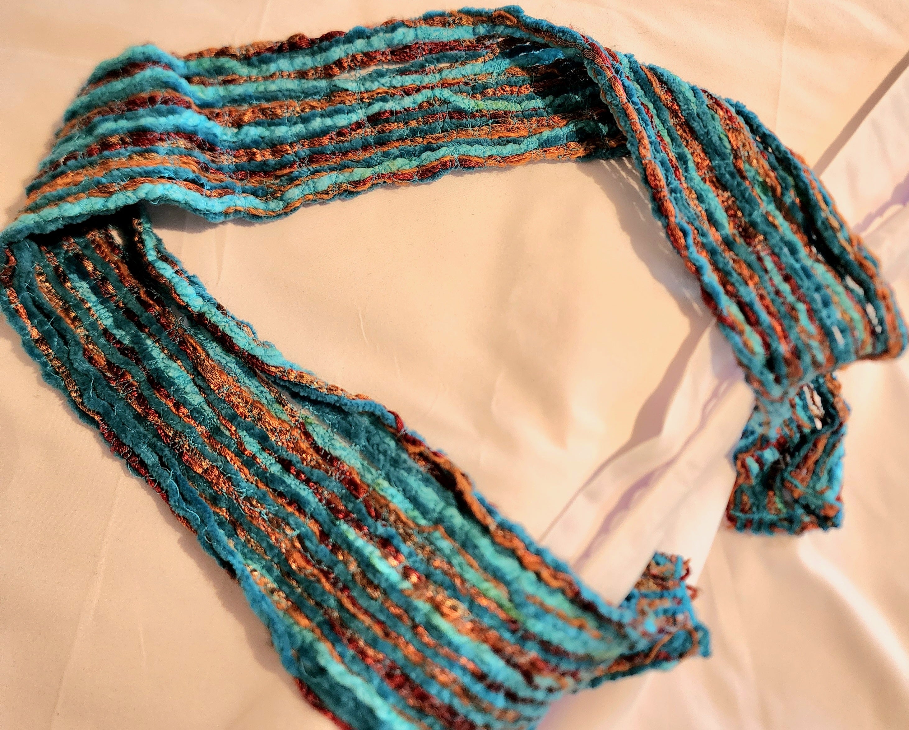 Scarf Brown and Turquoise