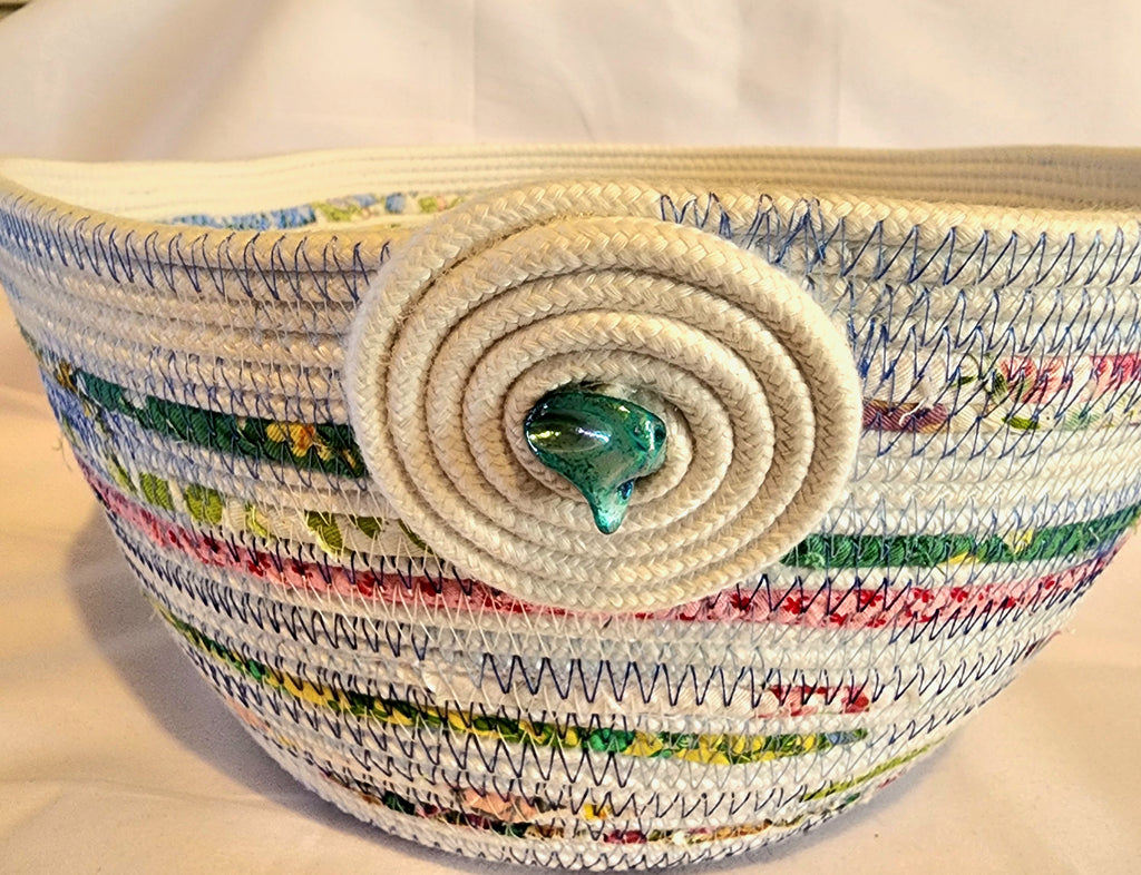 Rope Bowls: White Spring Flower Bowl