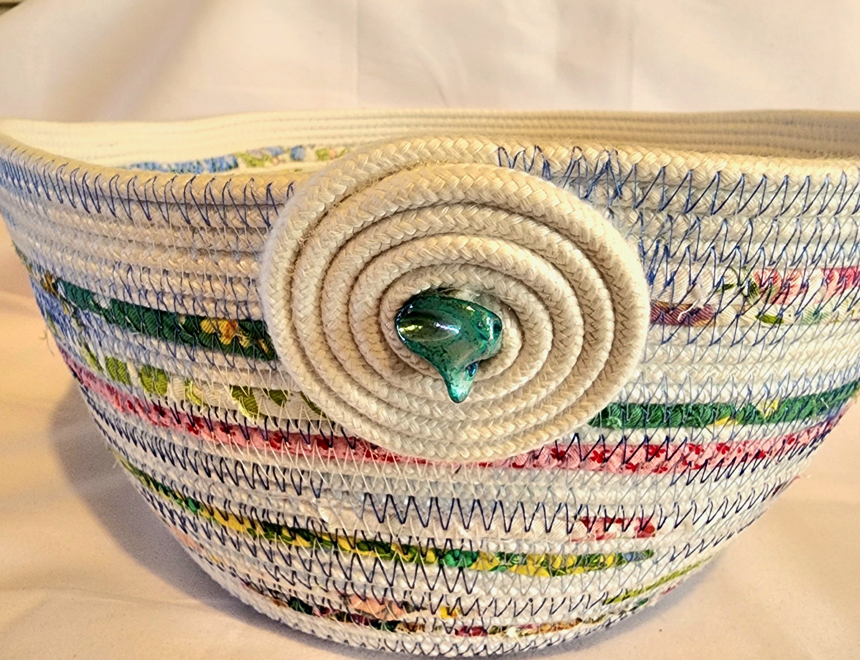 Rope Bowls: White Spring Flower Bowl