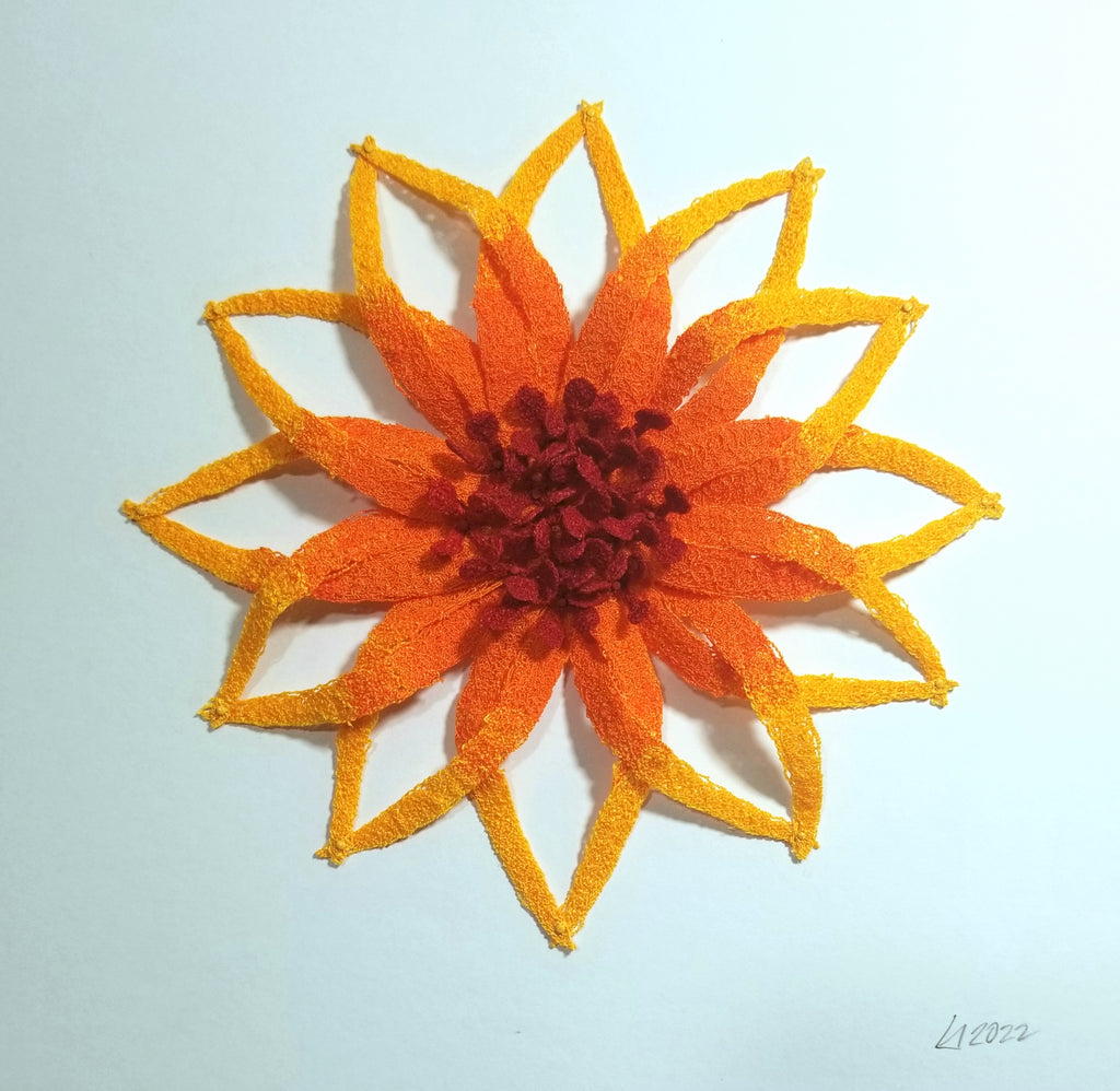 Yellow and Orange twisted flower