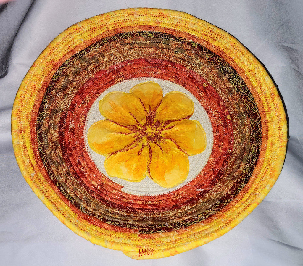Rope Bowl: Wide Bowl, Autumn, Flower Base. Coiled Rope, Home Decor