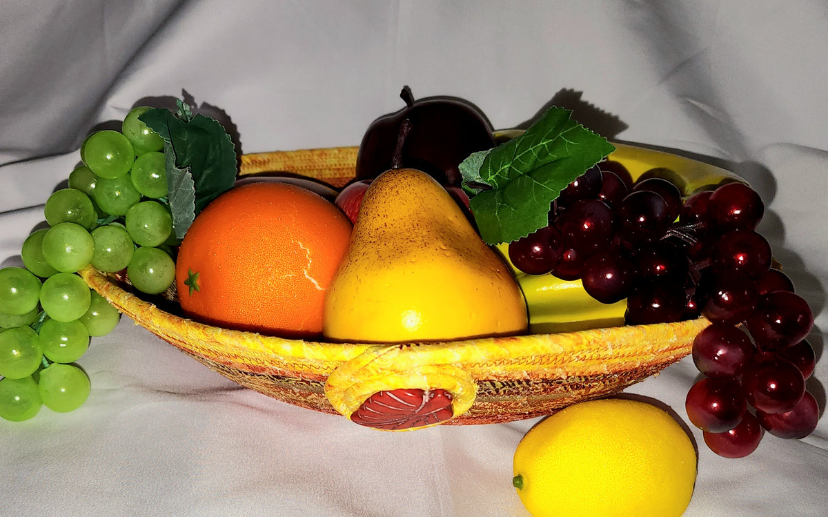 Rope Bowl: Wide Bowl, Autumn, Flower Base. Coiled Rope, Home Decor